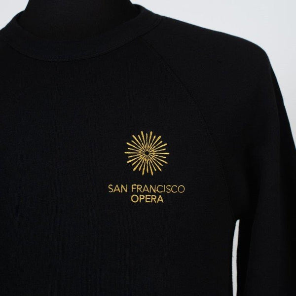 SWEAT Black Crew Neck with San Francisco Opera logo